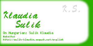 klaudia sulik business card